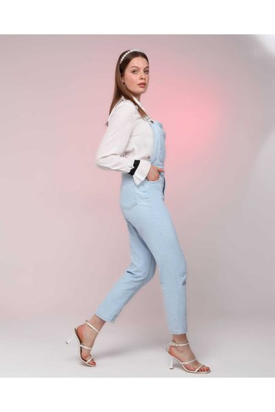 Vovikon Kn Denim Boyfriend Gardening Jeans Jumpsuit