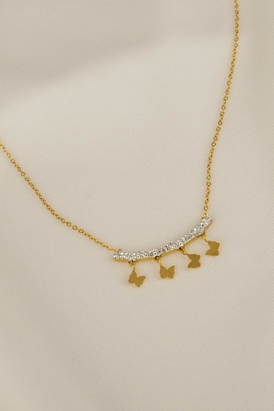 Archhazel Jewelery Butterfly Steel Necklace