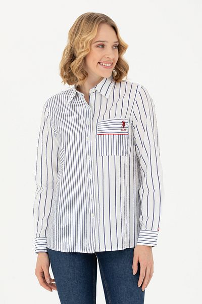 U.S. Polo Assn. Cămașă albă cu mânecă lungă de damă 50271518 -VR013