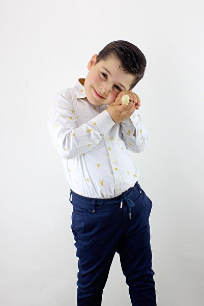 Doctor junior Dečija košulja sa sklopivim rukavima Slim fit žuta