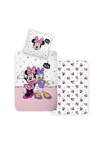 Disney Collection Minnie Wendebettwäsche-Set, Bettbezug 140x200 - Kopfkissenbezug 65x65, Baumwolle