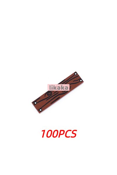 Choice Brown Woodplank 100pcs Moc 1x4 Panel With Nails Printed Wood Board Building Blocks Parts Blocks Acce