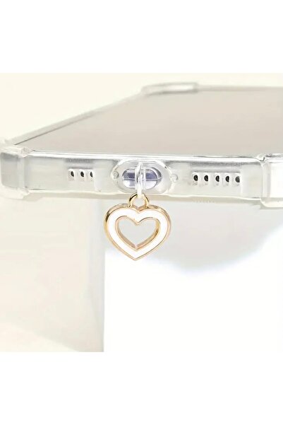 Şarj Soketi Toz Koruyucu Charm Kalpli Iphone Uyumlu