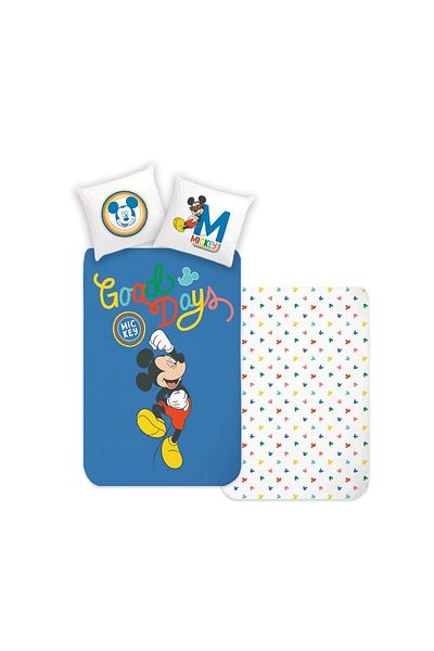 Disney Collection Mickey Kinder Wendebettwäsche Set 135x200 - Kopfkissenbezug 80x80, 100% Baumwolle