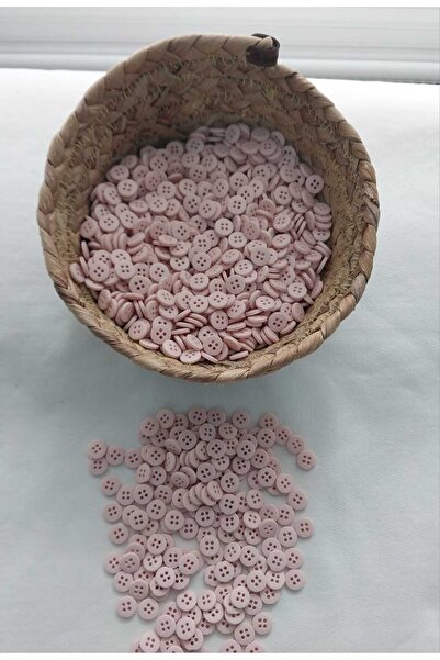 Tasarım Powder Color 1 cm Diameter Polyester Button 50 Pieces.