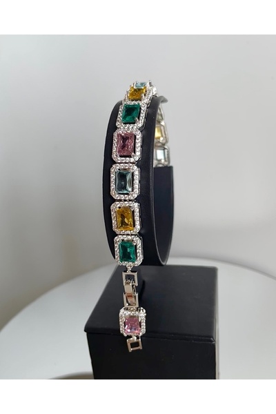 neslyaccessories Çok Renkli Zirkon Taşlı Vip Seri Kadın Bileklik