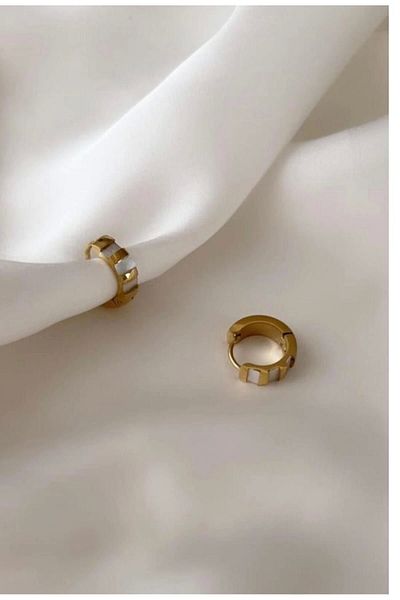 mrsflower jewelry Streifen Steel Earrings