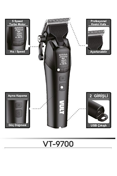 Genel Markalar VT-9700 profesyonel saç-sakal tıraş makinesi