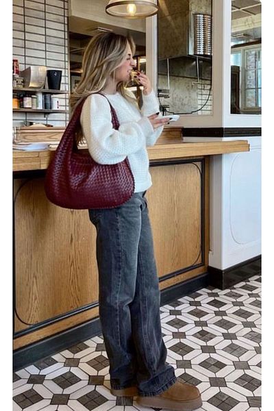 Çantacımstore Geantă de umăr retro mare Bttg pentru femei, roșu Claret