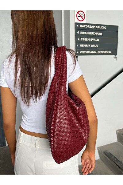 Çantacımstore Kadın Retro Large Bttg Omuz Çantası Bordo