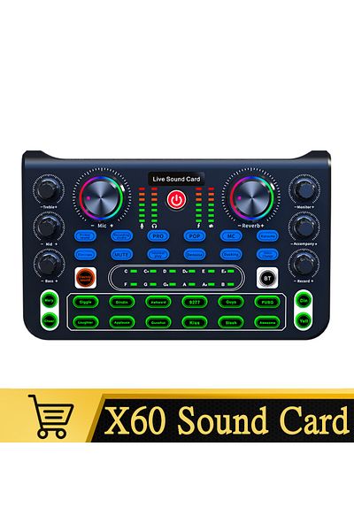 Choice X60 Sound Mixer HD X60 Sound Card English Version Professional Sound Cards Audio Mixer For Karaoke B