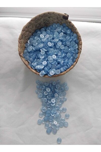 Tasarım Baby Blue 1 cm Diameter Polyester Button 50 Pieces.