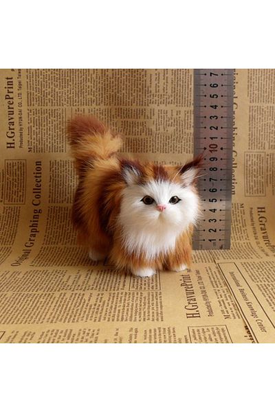 Choice B Cute Simulation Cat Plush Toys Hard Stuffed Kitten Model Fake Cat Realist Animals For Kids Girls .
