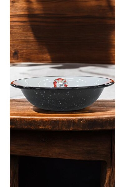 EMAYE TEZGAHI 32 cm Enamel Basin, Large Bowl, Mixing Bowl, Dough Kneading Bowl, Retro, Enamel Marine