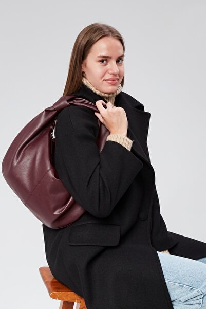 Çantacımstore Dámská XL kabelka Jordie Claret Red (velká velikost)