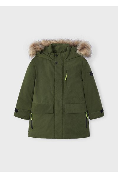 MAYORAL Boy's Fur Hooded Parka Coat