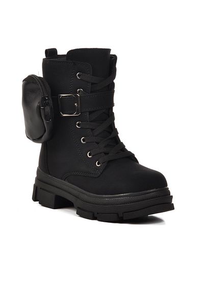 WALKWAY Παιδικές μπότες Meru 25K Black Emerald με επένδυση από γούνα