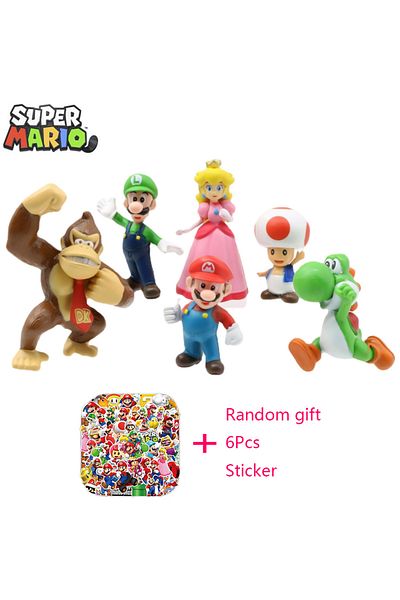 Choice 4-7cm Super Mario Bros PVC Action Figure Toys Dolls Model Set Luigi Yoshi Donkey Kong Mushroom fo...