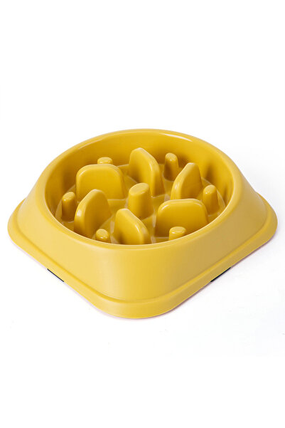 Choice Yellow Pet Dog Slow Feeder Bowl Non Slip Puzzle Bowl Anti-Gulping Pet ...
