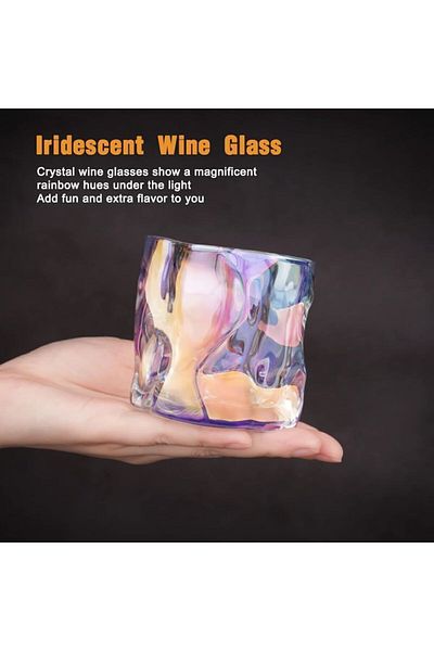 Yenigeldi 4 Pieces Rainbow - Scandinavian Style Glass Whiskey, Cocktail, Bourbon Presentation 236ml