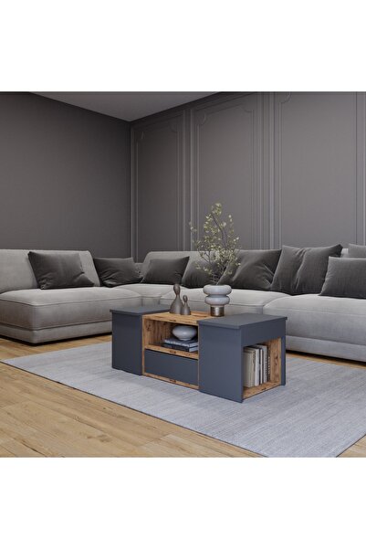 AYMOBSAN Lila Orta Sehpa 3'lü Takım Zigonlu Modern, 100 cm, Atlantik Çam - An...