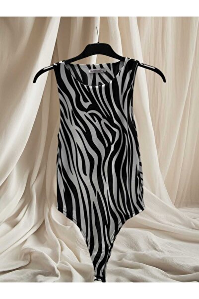 Handmade Elegance Margot- Kadın Çıtçıtlı Body-Zebra -Çıtçıtlı -Şık-Spor-Gece-...