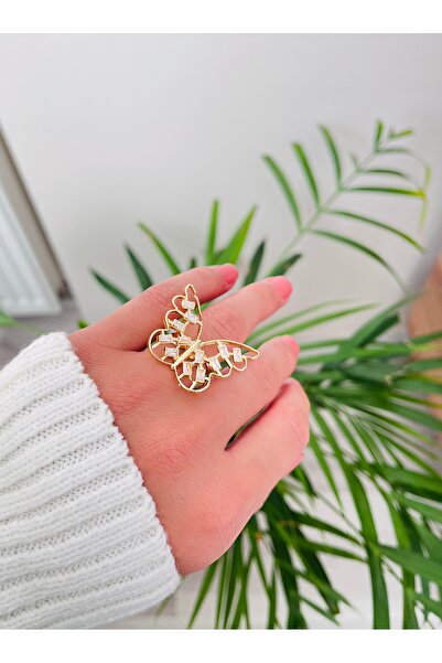 RM Bijuteri Baguette Stone Large Size Butterfly Adjustable Ring