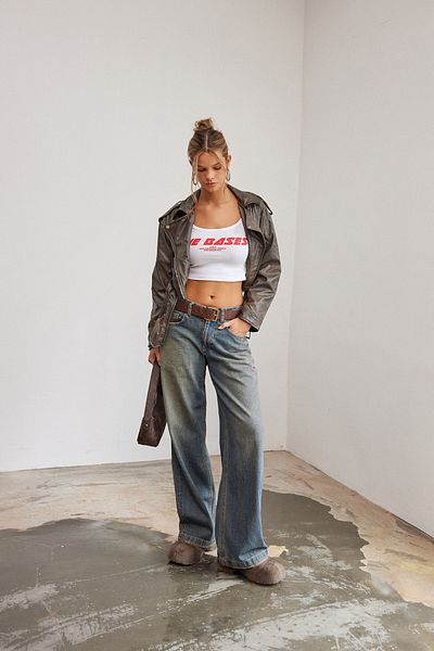 Bases Tricou cu mânecă lungă imprimat cu gât deschis