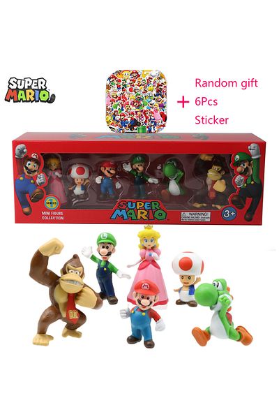Choice 4-7cm Super Mario Bros PVC Action Figure Toys Dolls Model Set Luigi Yoshi Donkey Kong Mushroom fo...