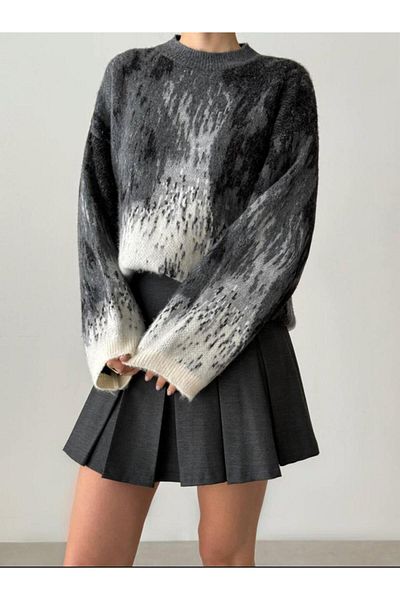 OYERGA MODA Oversize Women's Anthracite Sweater
