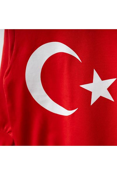 WİNİMO KİDS Unisex Red Crescent Star Sweatshirt
