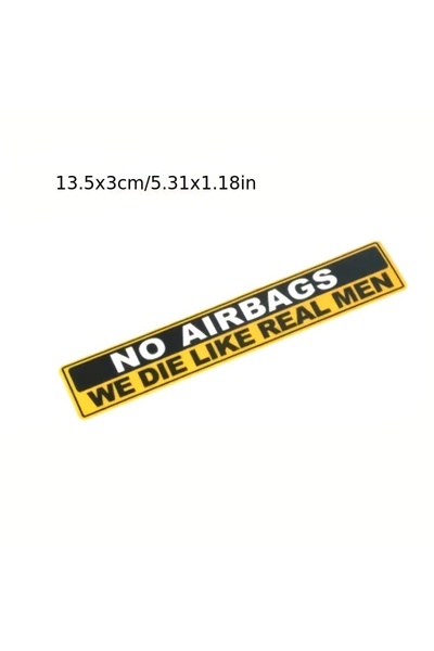 Choice 13.5x3CM 1pc NO AIRBAGS Funny Motorcycle Stickers for Fuel Tank Helmet Safety Warning Decals Auto Su