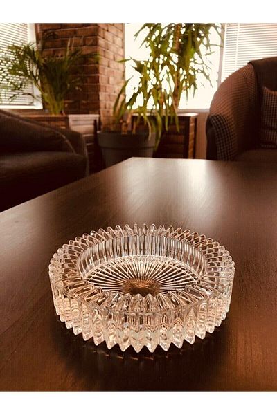 Axe Tools Round Crystal Heavy Cigar Ashtray to Office Desk 14 cm Boss Ashtray Axe1-4H89