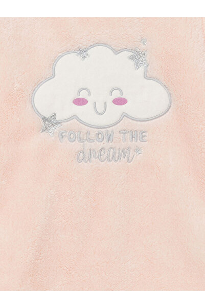 LC Waikiki Pink Crew Neck Plush Girls' Pajama Top