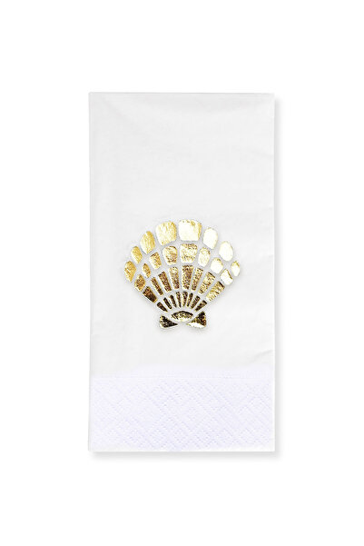 Story 40x40 سم ورقة ذهبية منقوشة بحرية 16 قطعة مناديل ورقية بيضاء اللون