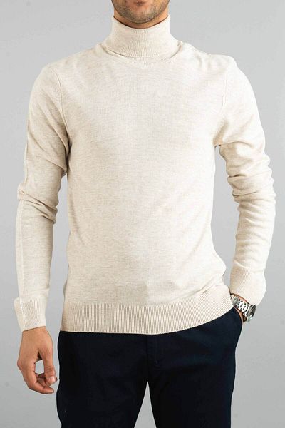 bombe Knochen-Slim-Fit-Rollkragenpullover aus Baumwolle für Herren