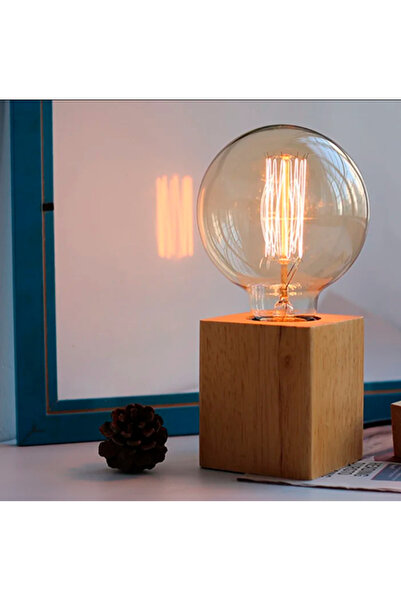 Genel Markalar Şık Ahşap Tekli Masa Lambası, Kahverengi, Modern ve Dayanıklı ...