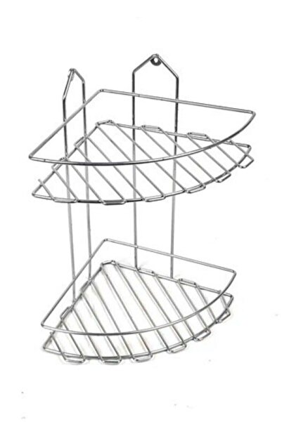 Olgun Home Iki Katlı Banyo Şampuan Köşeliği Duş Köşe Rafı Metal