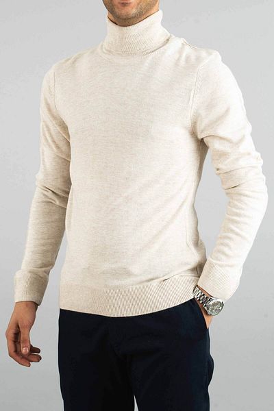 bombe Knochen-Slim-Fit-Rollkragenpullover aus Baumwolle für Herren