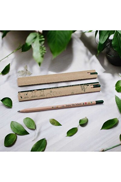 Yaşayan Kalem 50 Adet " Enjoy The School " Baskılı Tohumlu Kalem