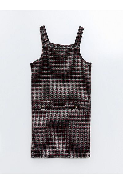 LC Waikiki Κοριτσίστικο φόρεμα Tweed με τετράγωνο γιακά