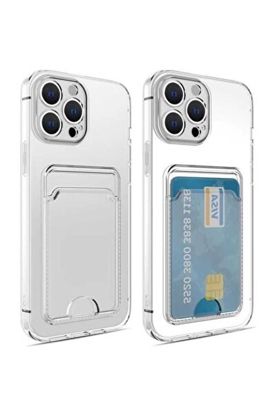 Miscase İphone 14 Plus Şeffaf Kartlıklı Telefon Kılıfı-Kılıf