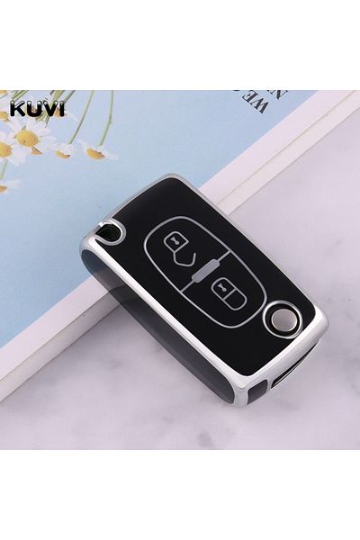 Choice 2 Button Black New Tpu Car Remote Key Case Cover Shell For Peugeot 107 207 307 308 407 607 3008 5008