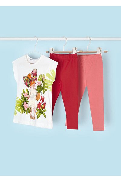 MAYORAL Girl's T-Shirt and 2-Piece Leggings Set - 3709