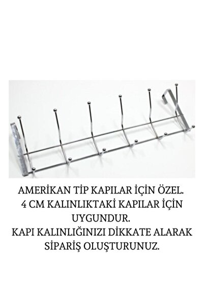Olgun Home Kapı Arkası Askılık 12'li,krom Askı,amerikan Kapı Askılığı Td