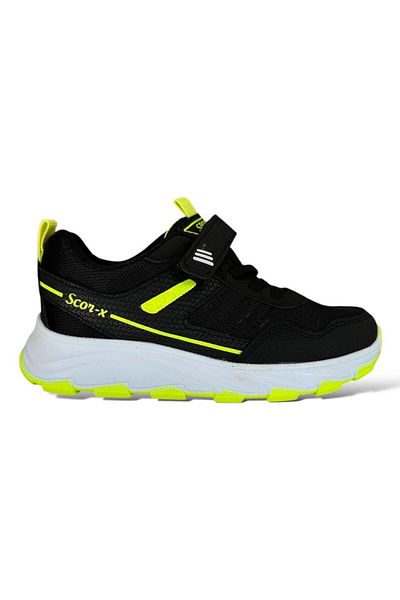 Liger Black and Yellow Children's Sports Shoes - Velcro and Laces