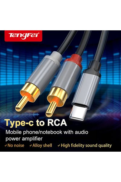 Choice كابل صوت USB C إلى RCA بطول 5 أمتار، كابل من النوع C إلى 2 RCA لمكبر الصوت، ومكبر الصوت، والكمبيوتر المحمول Huawei Xiaomi بطول 1 متر و2 متر و3 بوصات
