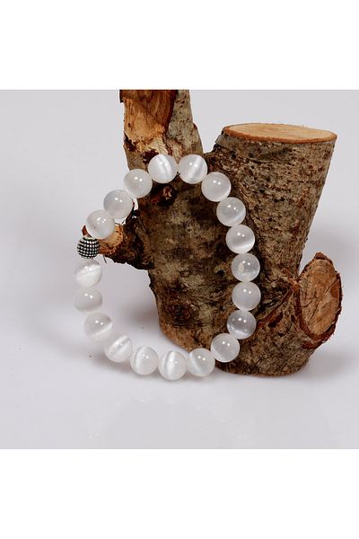 Taş Sandığı Selenite Stone Bracelet - 10 mm