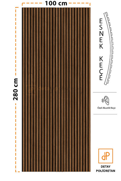 WALL PROFİLES Mdf Ahşap Akustik Duvar Paneli 100x280 Cm ( Barok )