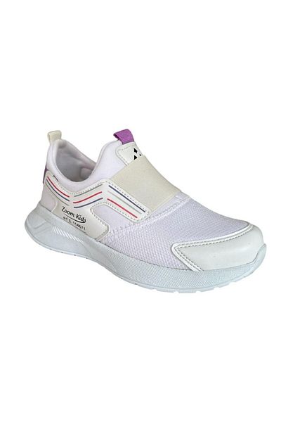 Liger Pantofi sport pentru copii ALBI și LILA - Elastici